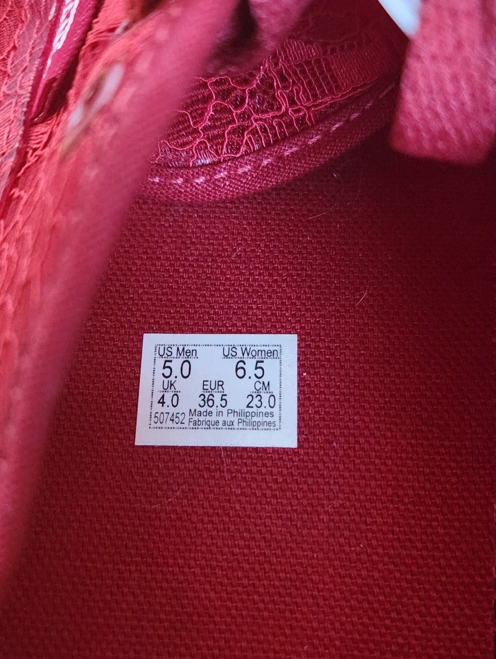 Vans Red Lace & Checkerboard Low-Top Sneakers